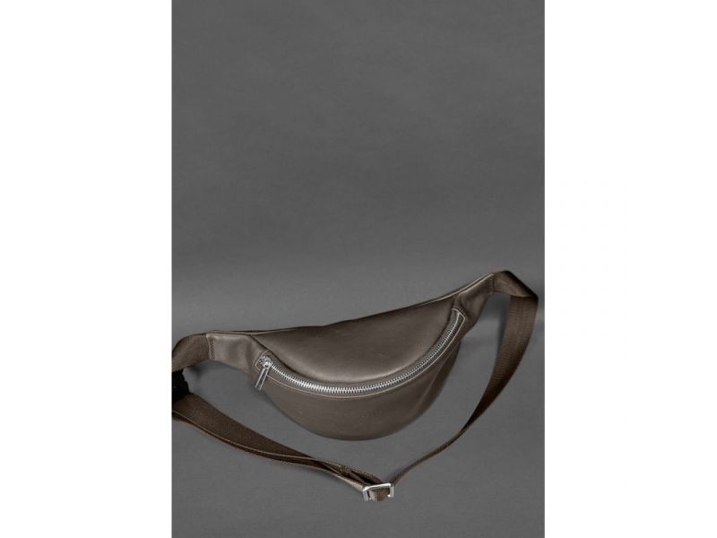 Кожаная поясная сумка-бананка Kanny темно-бежевая, фото 3