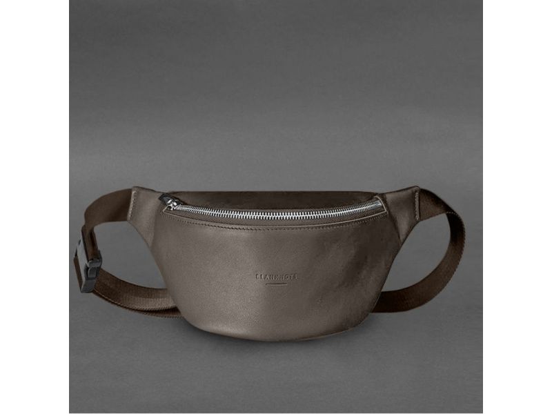 Кожаная поясная сумка-бананка Kanny темно-бежевая, фото 6