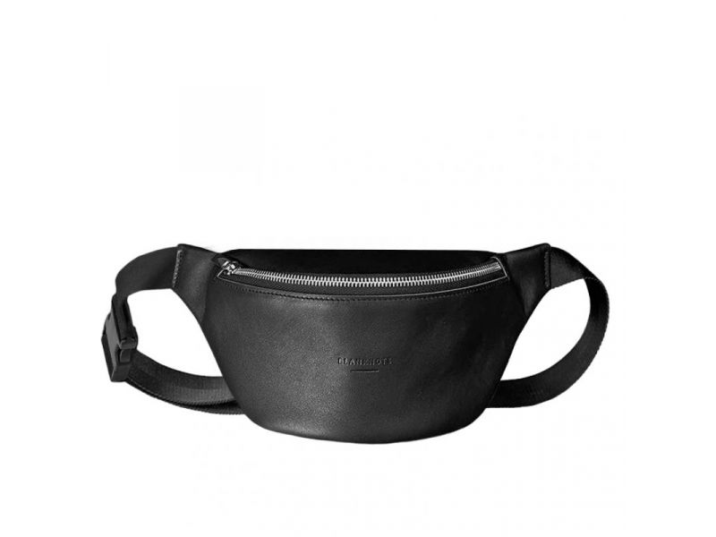 Кожаная поясная сумка-бананка Kanny черная, фото 7