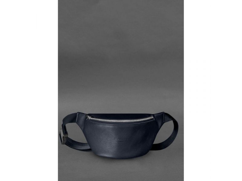 Кожаная поясная сумка-бананка Kanny синяя, фото 1