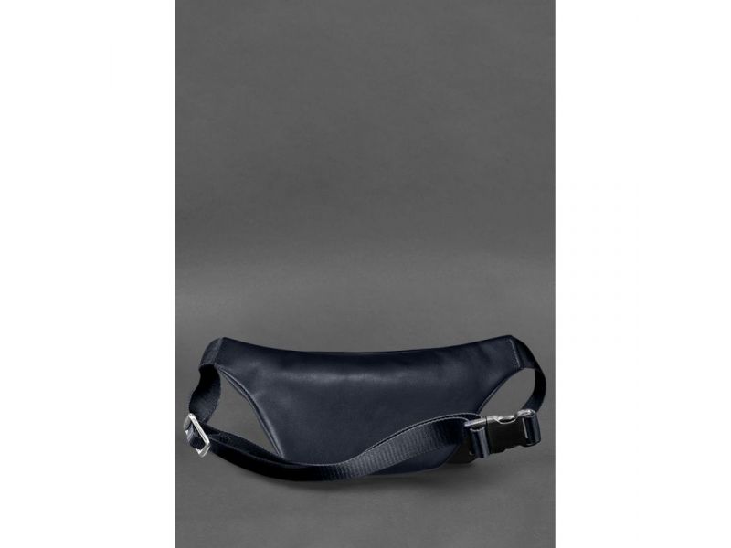 Кожаная поясная сумка-бананка Kanny синяя, фото 2