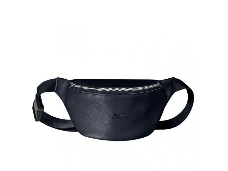 Кожаная поясная сумка-бананка Kanny синяя, фото 7