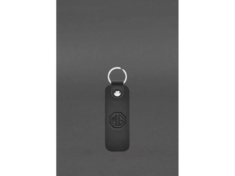 Кожаный брелок для Авто MG черный краст, фото 1