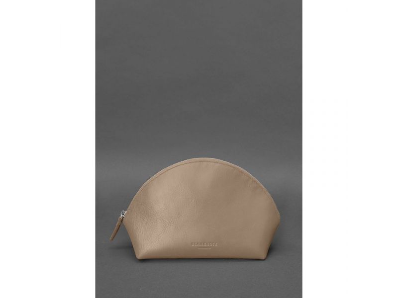 Женская кожаная косметичка 8.0 Светло-бежевая, фото 1