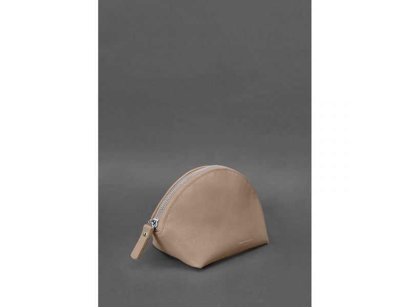 Женская кожаная косметичка 8.0 Светло-бежевая, фото 2