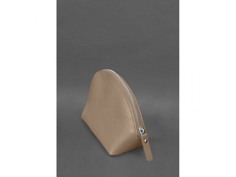 Женская кожаная косметичка 8.0 Светло-бежевая, фото 3