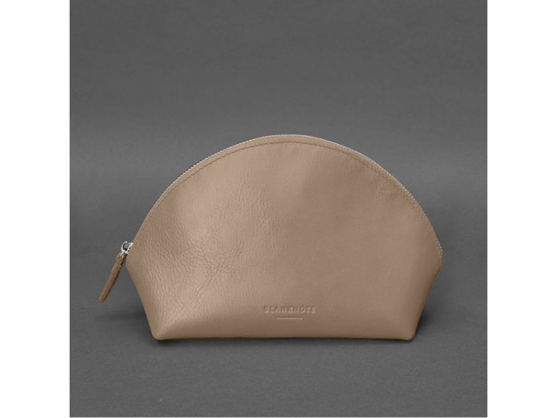 Женская кожаная косметичка 8.0 Светло-бежевая, фото 5