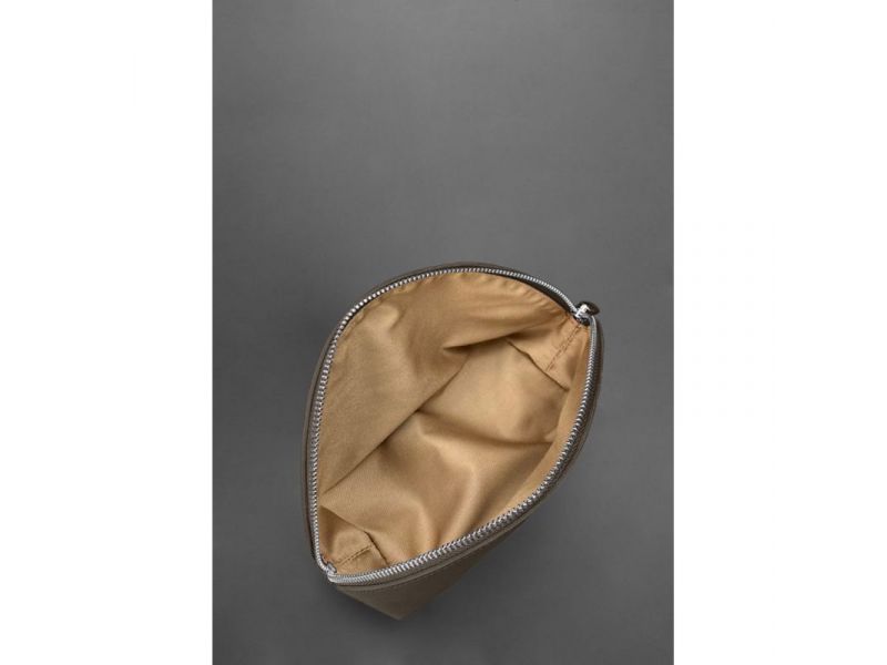 Женская кожаная косметичка 8.0 Темно-бежевая, фото 4