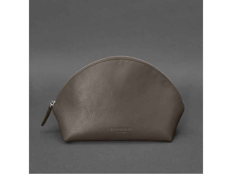 Женская кожаная косметичка 8.0 Темно-бежевая, фото 5