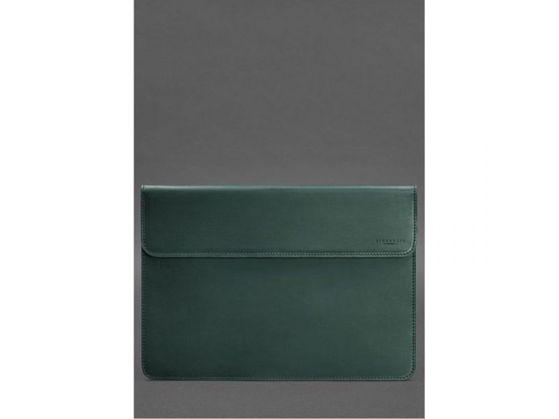 Кожаный чехол-конверт на магнитах для MacBook Pro 16&amp;quot; Зеленый Crazy Horse, фото 1