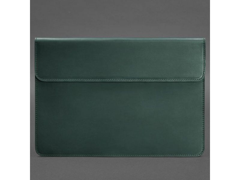 Кожаный чехол-конверт на магнитах для MacBook Pro 16&amp;quot; Зеленый Crazy Horse, фото 4