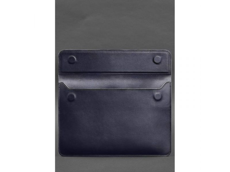 Кожаный чехол-конверт на магнитах для MacBook Pro 16&amp;quot; Темно-синий, фото 3