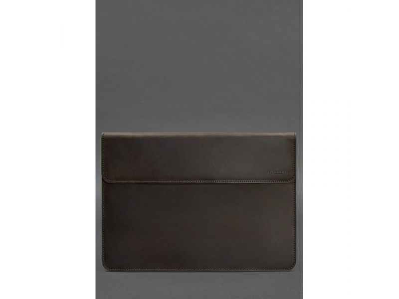 Кожаный чехол-конверт на магнитах для MacBook Pro 16&amp;quot; Темно-коричневый Crazy Horse, фото 1