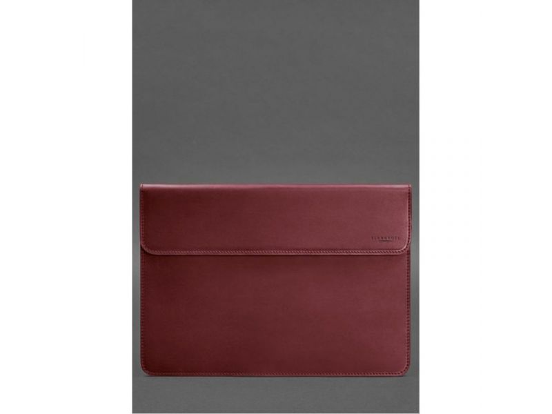 Кожаный чехол-конверт на магнитах для MacBook Pro 16&amp;quot; Бордовый Crazy Horse, фото 1