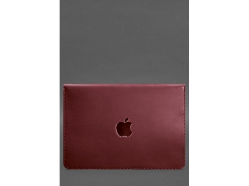 Кожаный чехол-конверт на магнитах для MacBook Pro 16&amp;quot; Бордовый Crazy Horse, фото 2