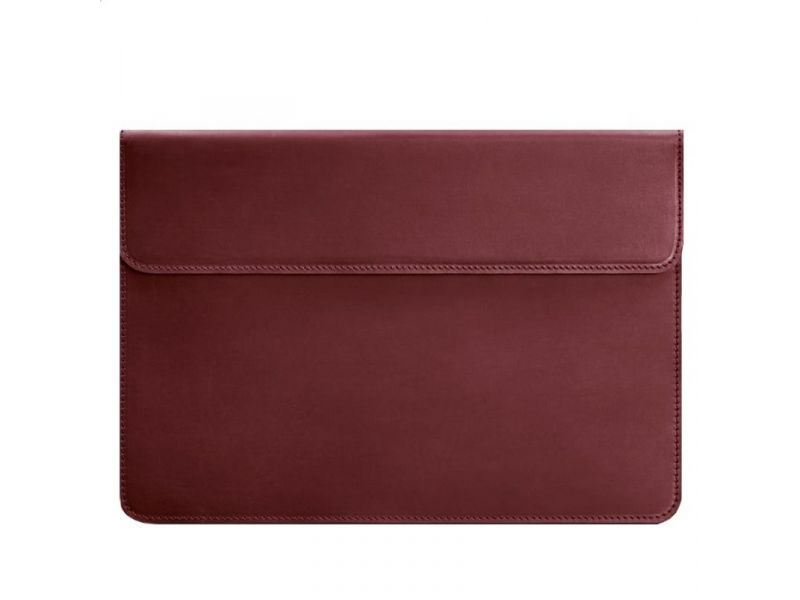 Кожаный чехол-конверт на магнитах для MacBook Pro 16&amp;quot; Бордовый Crazy Horse, фото 5