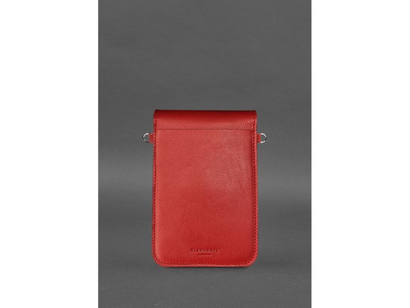 Кожаная сумка-чехол для телефона Tina Красная, фото 4