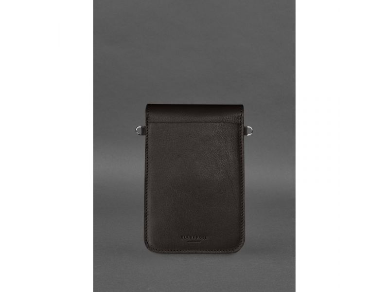 Кожаная сумка-чехол для телефона Tina Темно-коричневая, фото 3