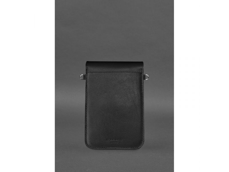 Кожаная сумка-чехол для телефона Tina Черная, фото 3