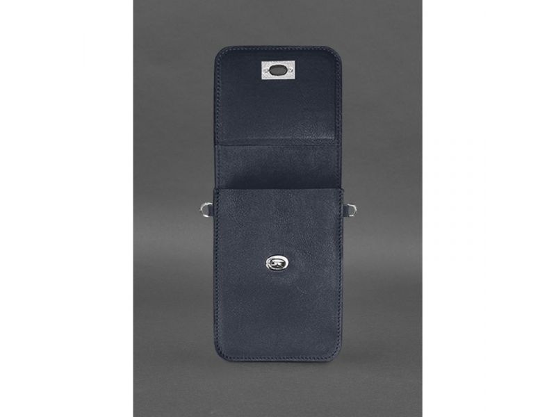Кожаная сумка-чехол для телефона Tina Синяя, фото 4