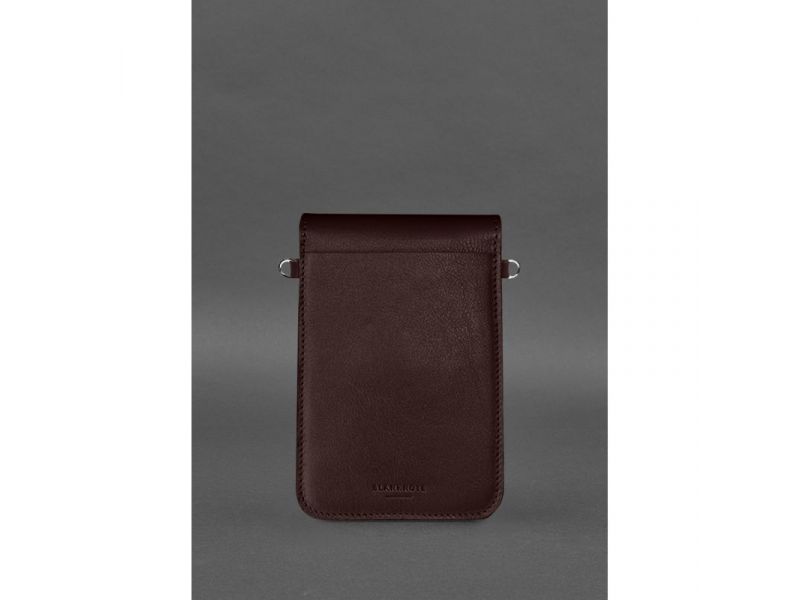 Кожаная сумка-чехол для телефона Tina Бордовая, фото 3