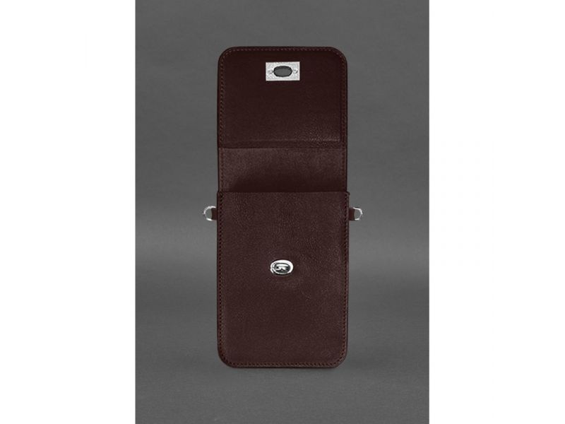 Кожаная сумка-чехол для телефона Tina Бордовая, фото 4