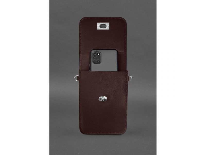 Кожаная сумка-чехол для телефона Tina Бордовая, фото 5