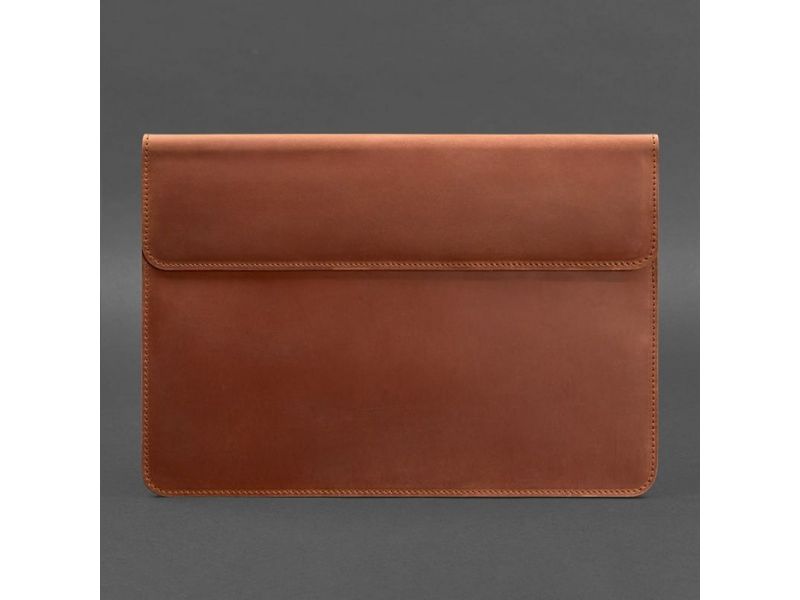 Кожаный чехол-конверт на магнитах для MacBook Pro 16&amp;quot; Светло-коричневый Crazy Horse, фото 4