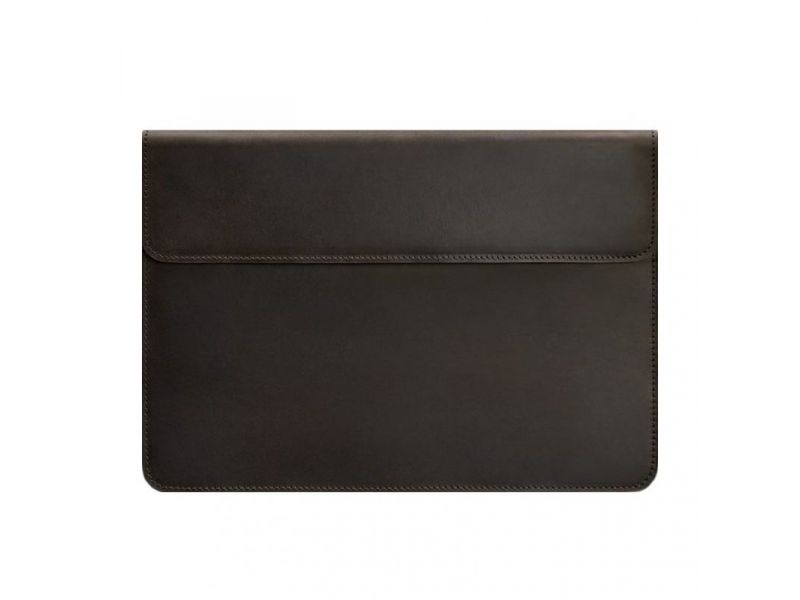 Кожаный чехол-конверт на магнитах для MacBook Pro 16&amp;quot; Темно-коричневый Crazy Horse, фото 5