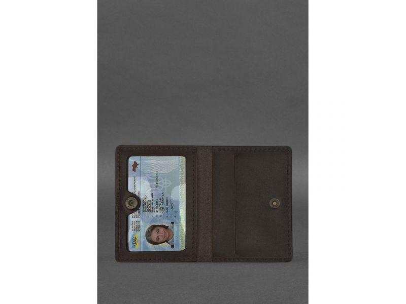 Кожаная обложка для водительского удостоверения, ID и пластиковых карт 2.2 коричневая, фото 2