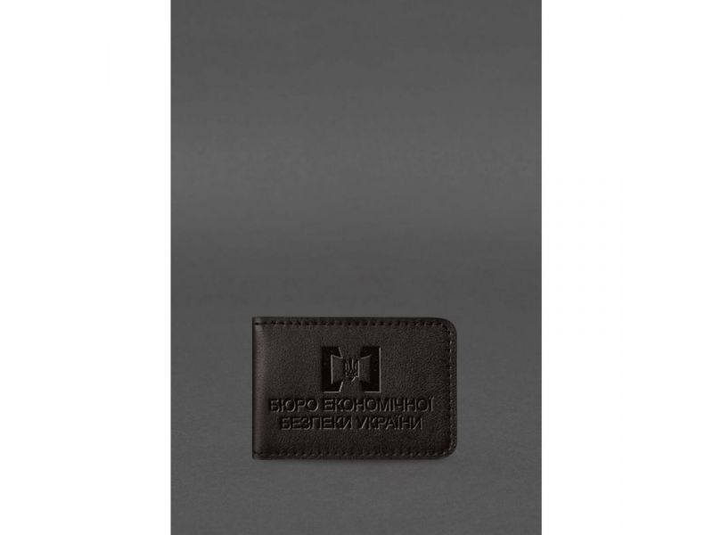 Кожаная обложка для удостоверения БЭБ (Бюро экономической безопасности Украины) Темно-коричневая, фото 1