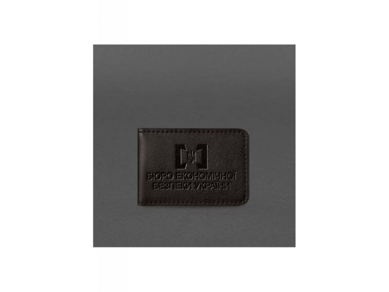 Кожаная обложка для удостоверения БЭБ (Бюро экономической безопасности Украины) Темно-коричневая, фото 6
