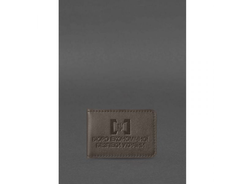 Кожаная обложка для удостоверения БЭБ (Бюро экономической безопасности Украины) Темно-бежевая, фото 1