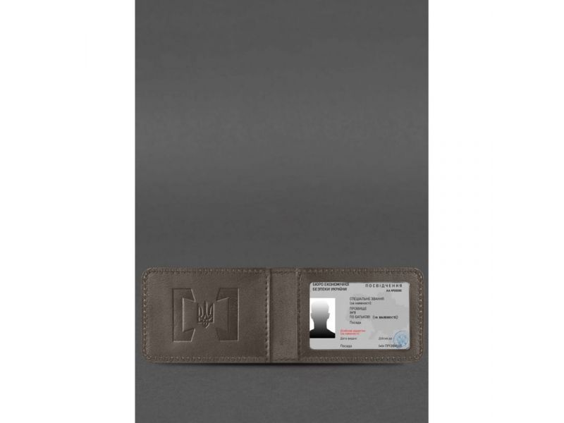 Кожаная обложка для удостоверения БЭБ (Бюро экономической безопасности Украины) Темно-бежевая, фото 3