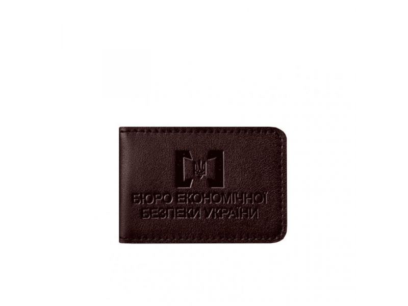 Кожаная обложка для удостоверения БЭБ (Бюро экономической безопасности Украины) Бордовая, фото 7