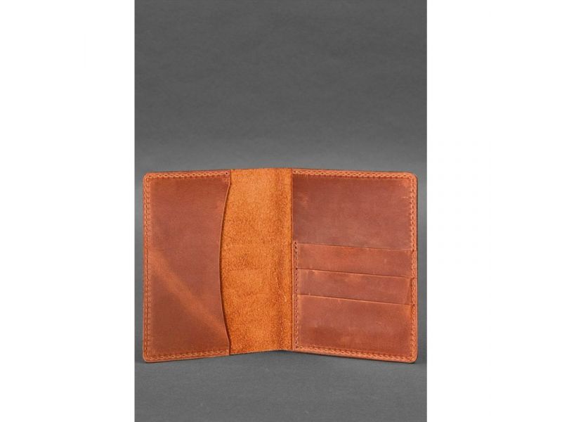 Кожаная обложка-органайзер для документов 6.3 светло-коричневый Crazy Horse, фото 2