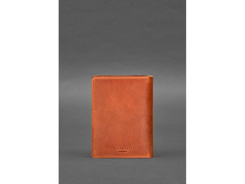 Кожаная обложка-органайзер для документов 6.3 светло-коричневый Crazy Horse, фото 3