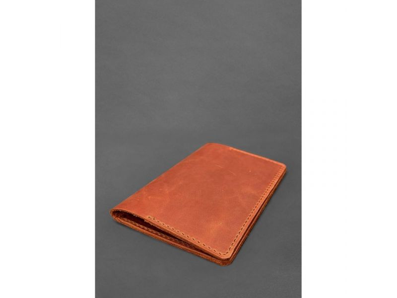 Кожаная обложка-органайзер для документов 6.3 светло-коричневый Crazy Horse, фото 4