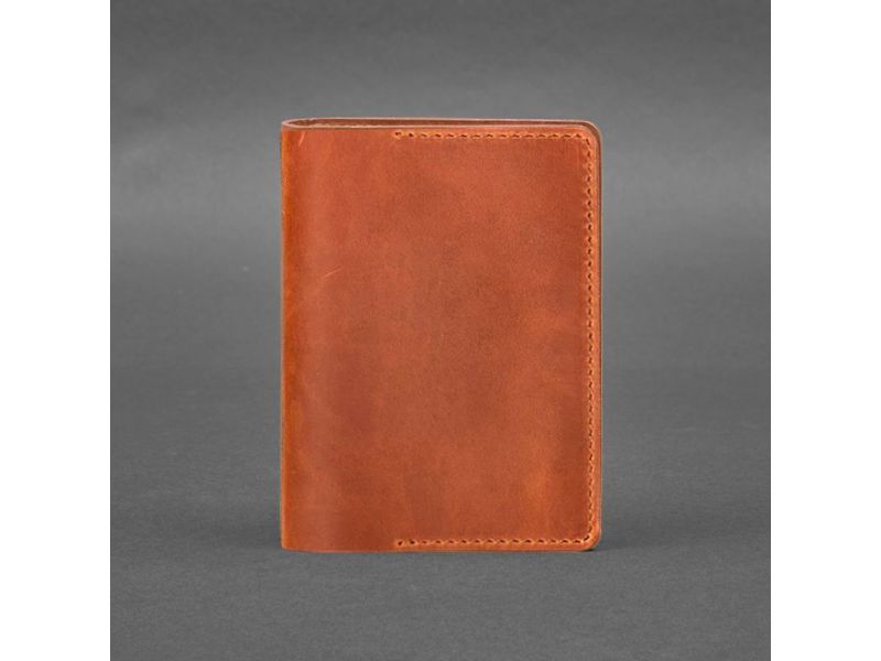 Кожаная обложка-органайзер для документов 6.3 светло-коричневый Crazy Horse, фото 5