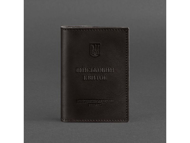 Кожаная обложка для военного билета (под военно-учетный документ) 7.4 А5 темно-коричневая, фото 5