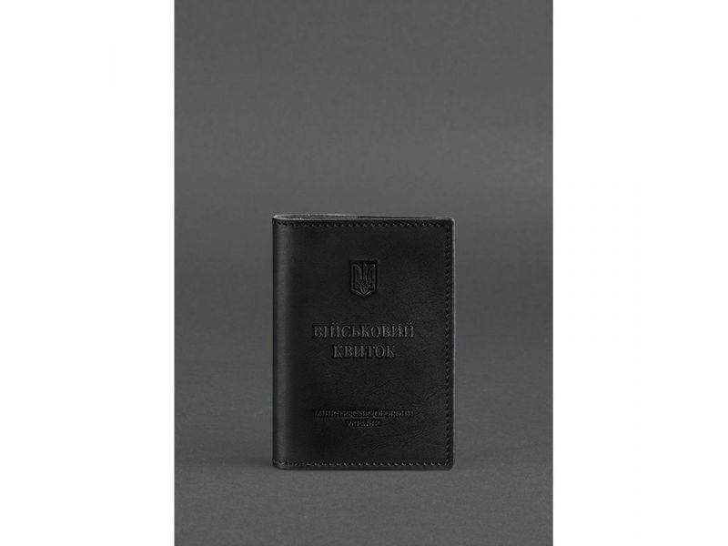Кожаная обложка для военного билета (под военно-учетный документ) 7.4 А5 черная, фото 1