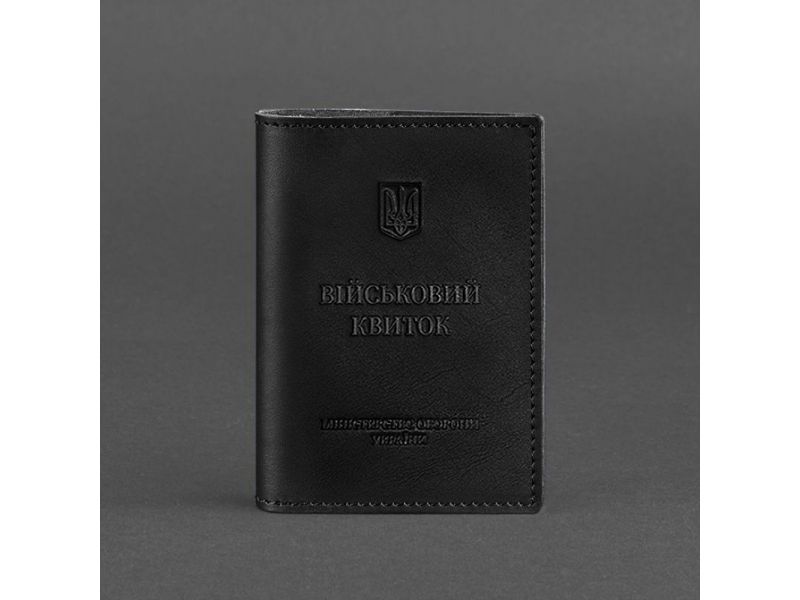 Кожаная обложка для военного билета (под военно-учетный документ) 7.4 А5 черная, фото 5
