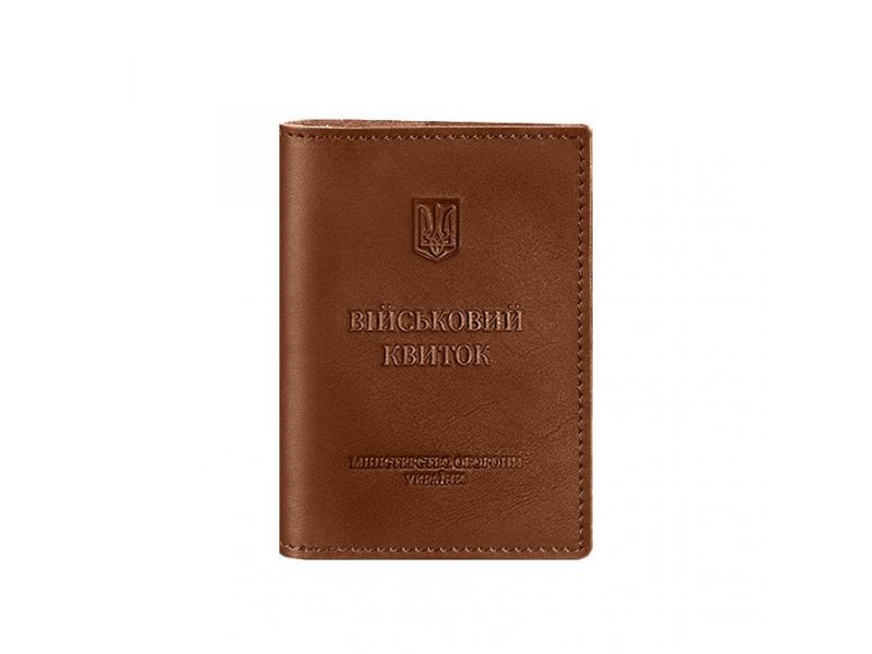 Кожаная обложка для военного билета (под военно-учетный документ) 7.4 А5 светло-коричневая, фото 6
