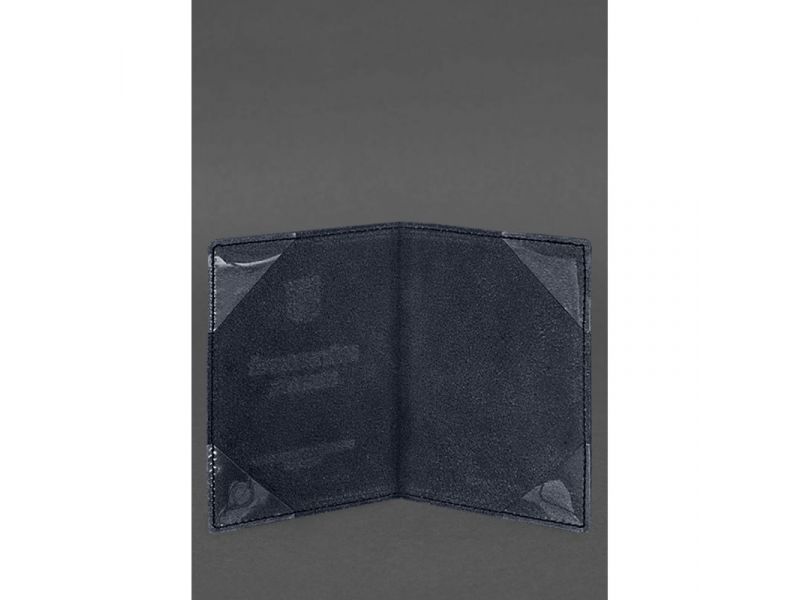 Кожаная обложка для военного билета (под военно-учетный документ) 7.4 А5 синий, фото 2