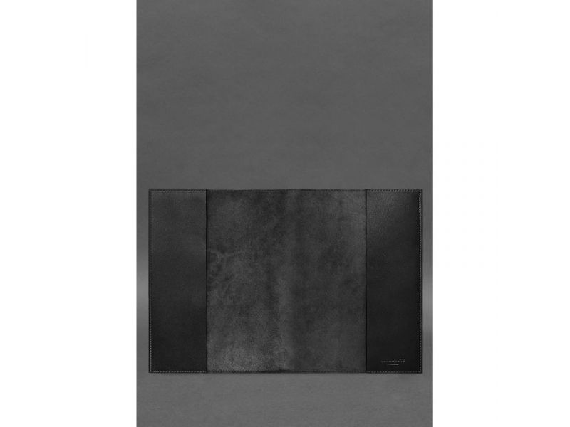 Кожаная обложка для нотариального реестра с картой Украины черная, фото 2