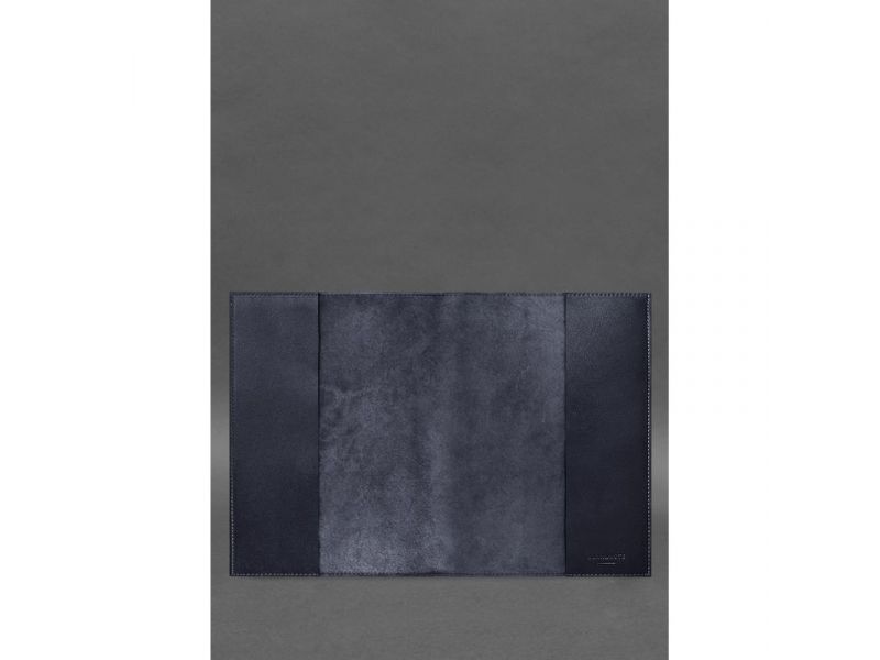 Кожаная обложка для нотариального реестра с картой Украины темно-синяя, фото 2