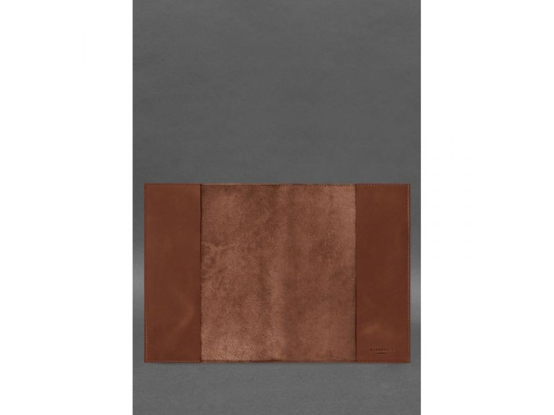 Кожаная обложка для нотариального реестра с картой Украины светло-коричневая Crazy Horse, фото 2