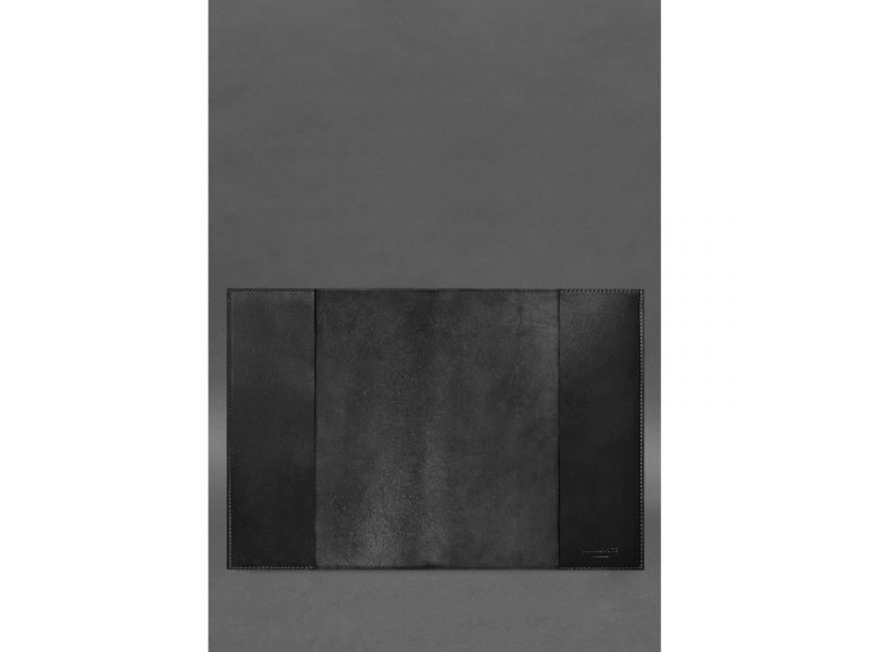 Кожаная обложка для нотариального реестра с Трезубцем черная, фото 2