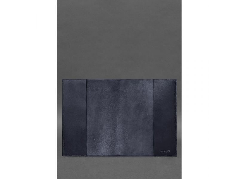 Кожаная обложка для нотариального реестра с Трезубцем темно-синяя, фото 2