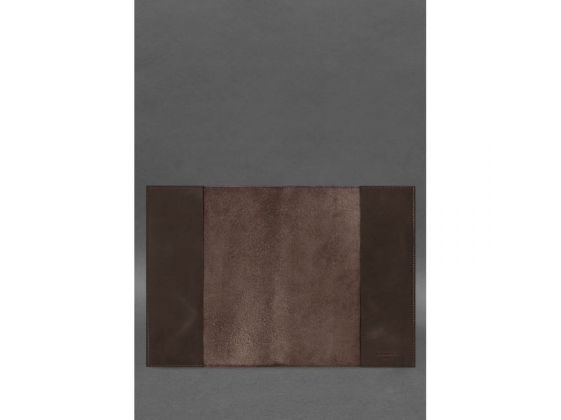 Кожаная обложка для нотариального реестра с Трезубцем темно-коричневая Crazy Horse, фото 2